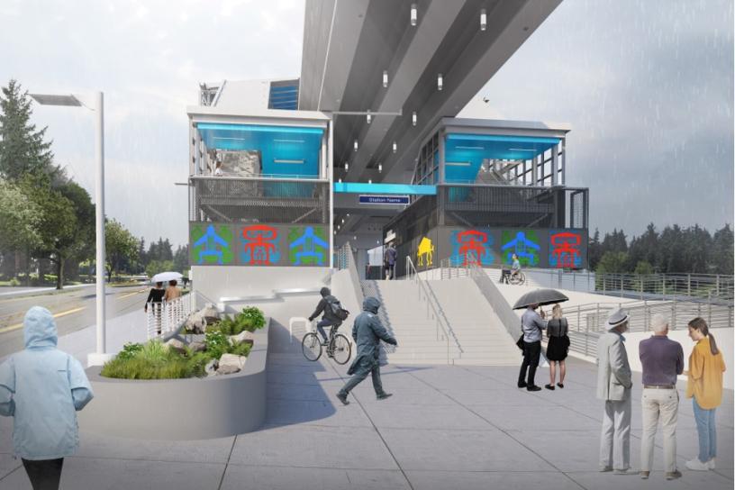 Rendering of 130th St Station North Plaza