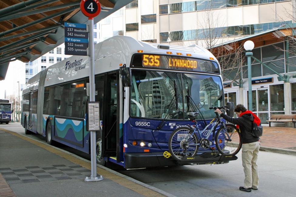 ST Express bus 535 at the Bellevue Transit Center.