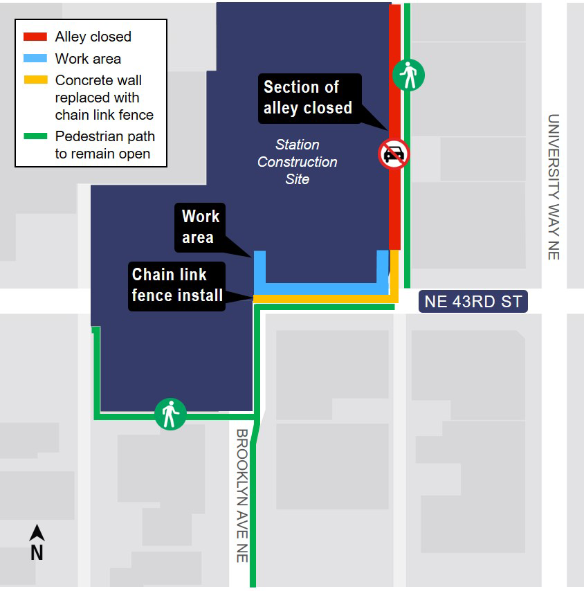 Map of construction work in U District.