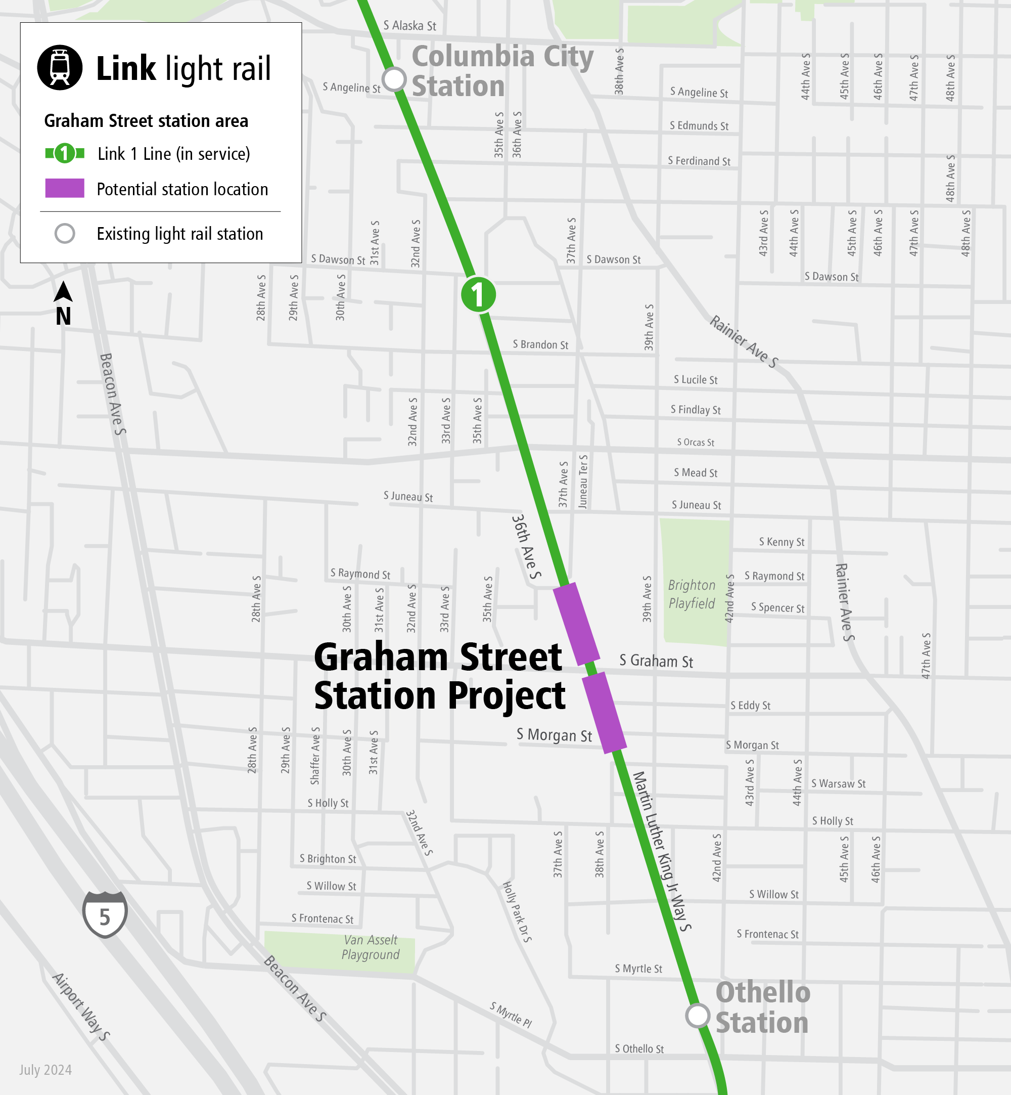 Map of station location for Graham Street Station
