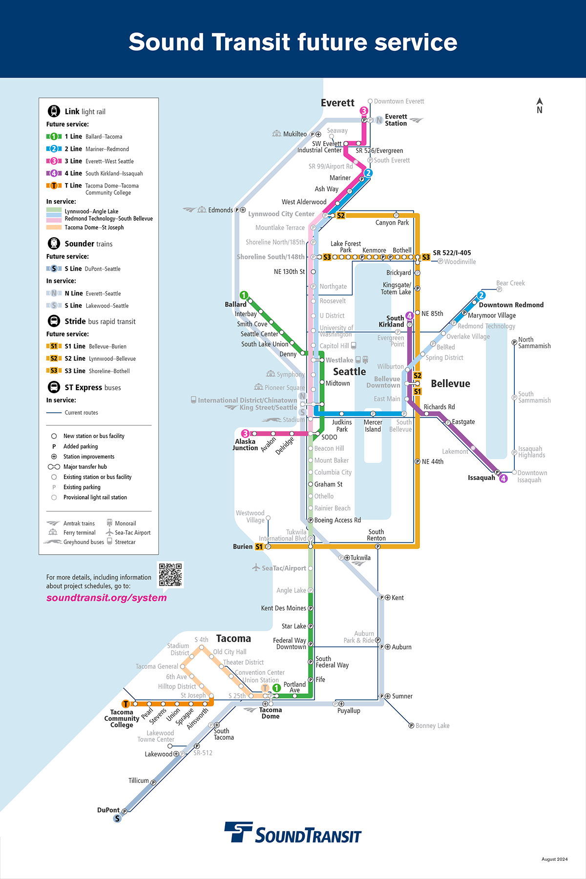 Map depicting future service. Visit our system expansion page for an interactable version.