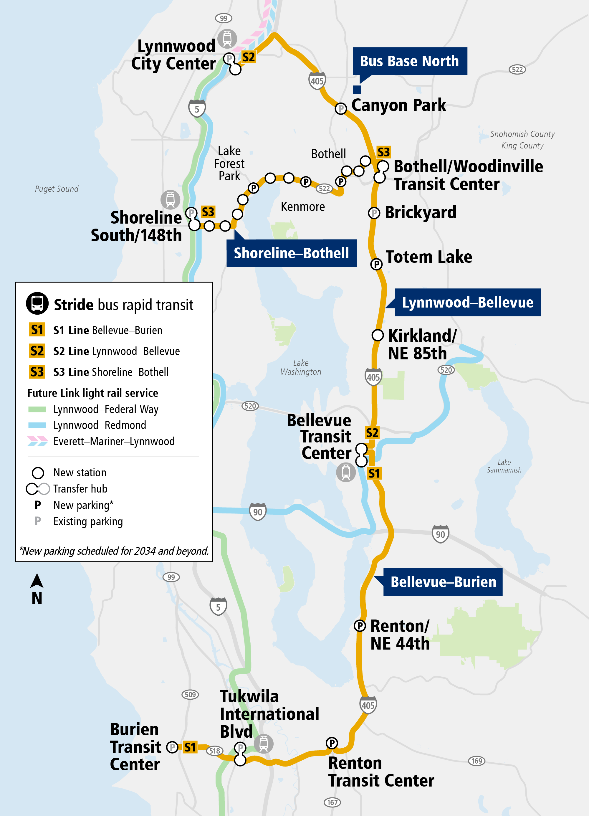 Map depicting Stride BRT program