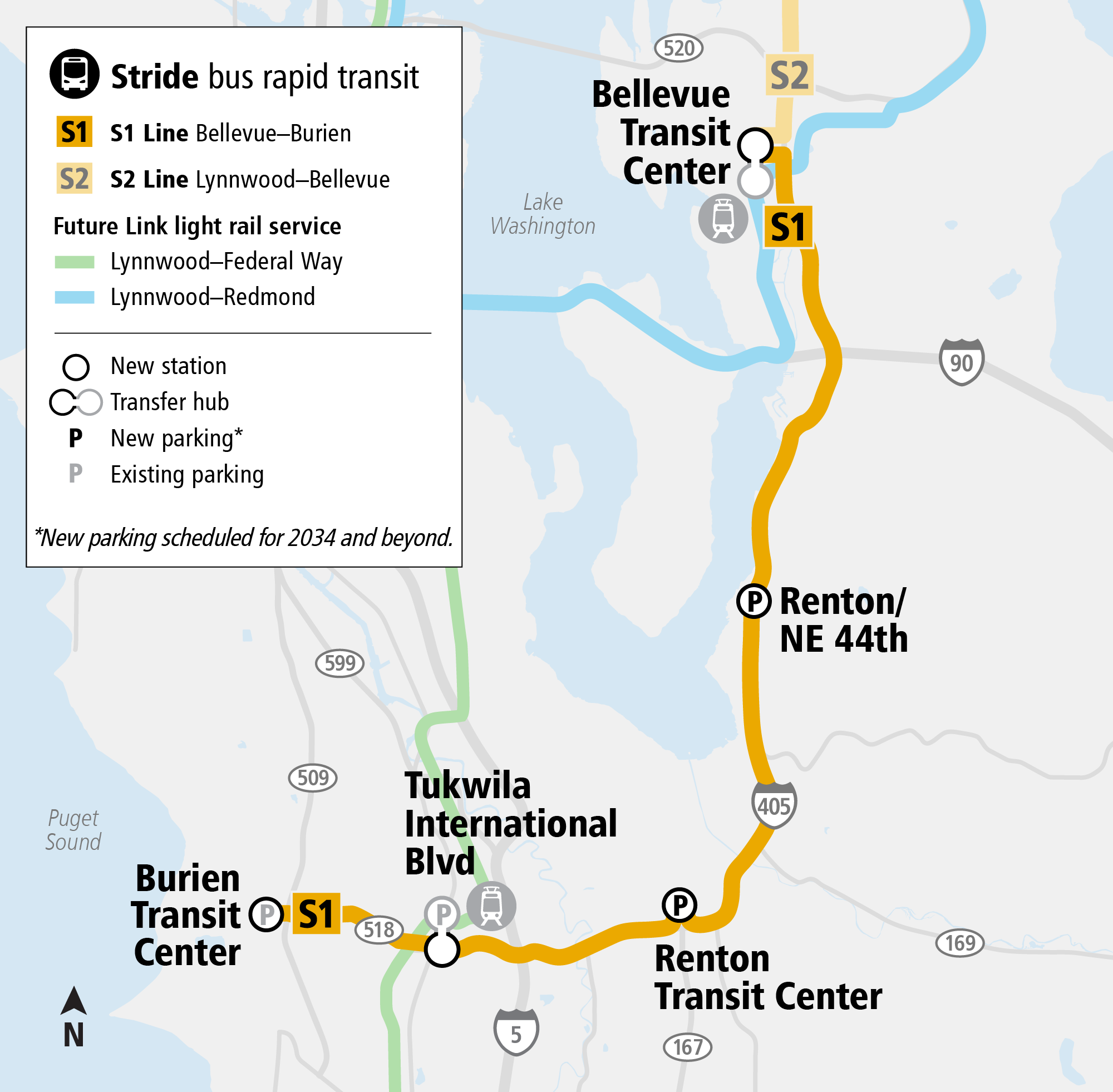 Map depicting S1 line stations