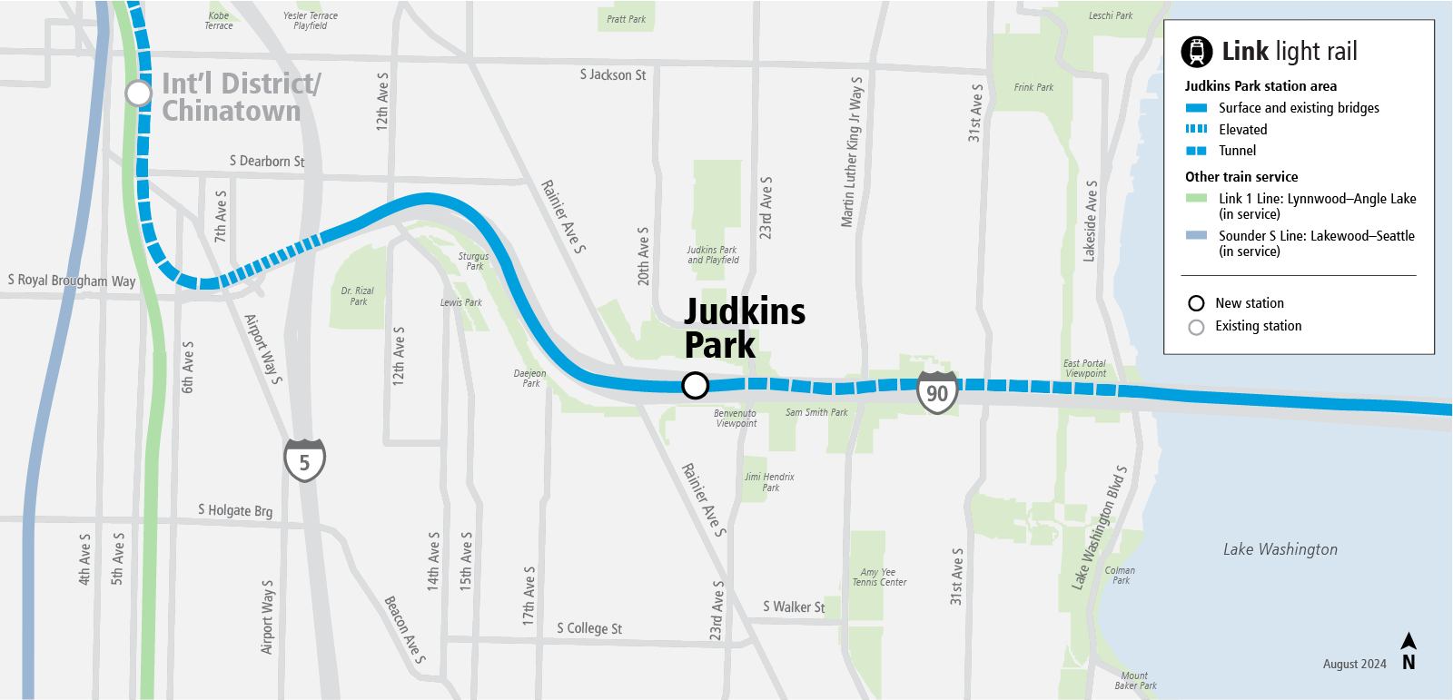 Project map for Judkins Park Station