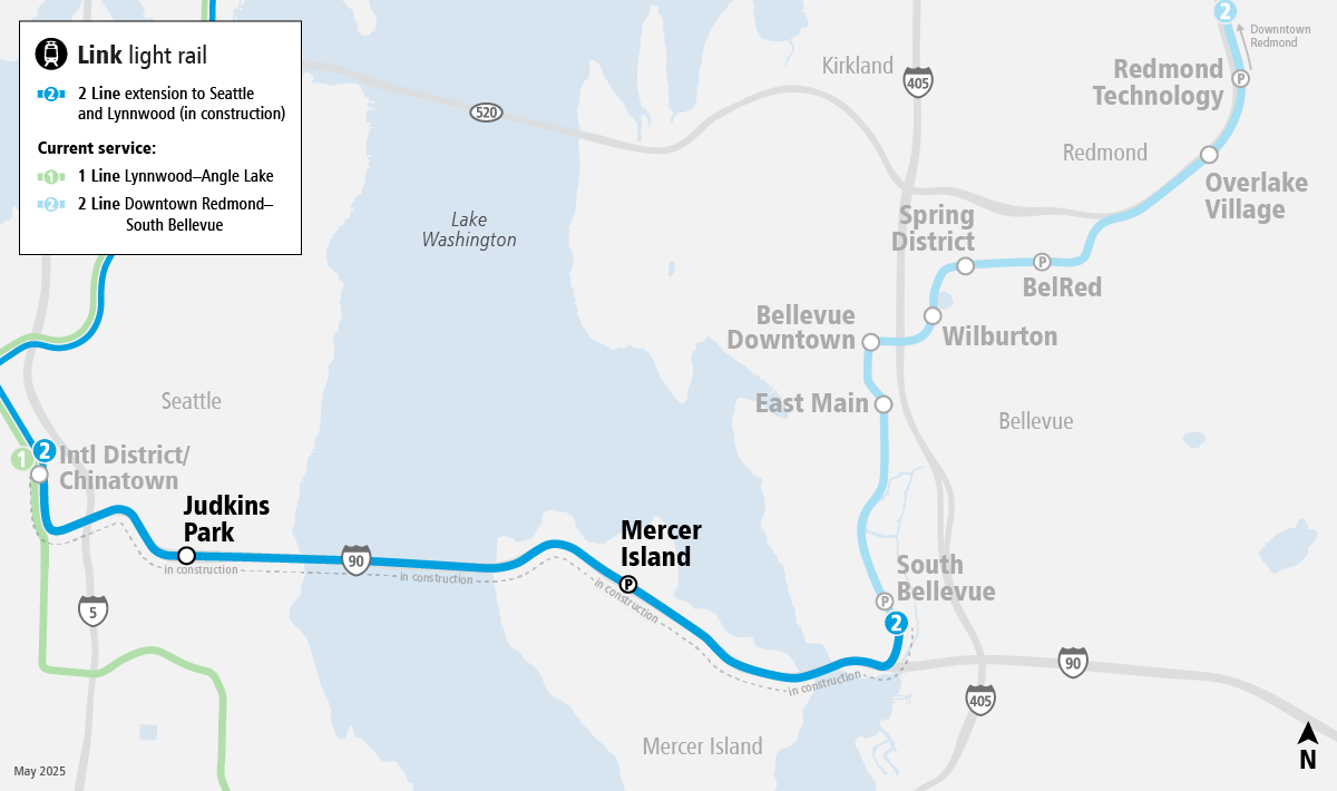 East Link Extension map