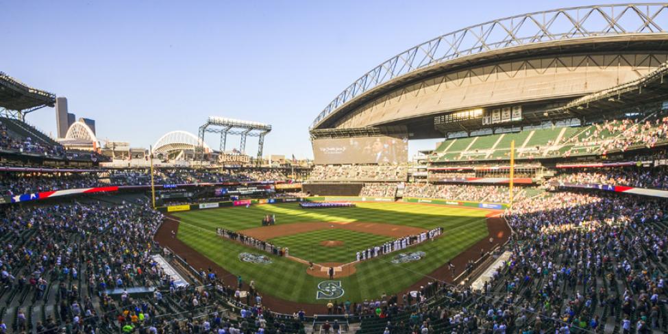 Safeco field during a Mariners game.