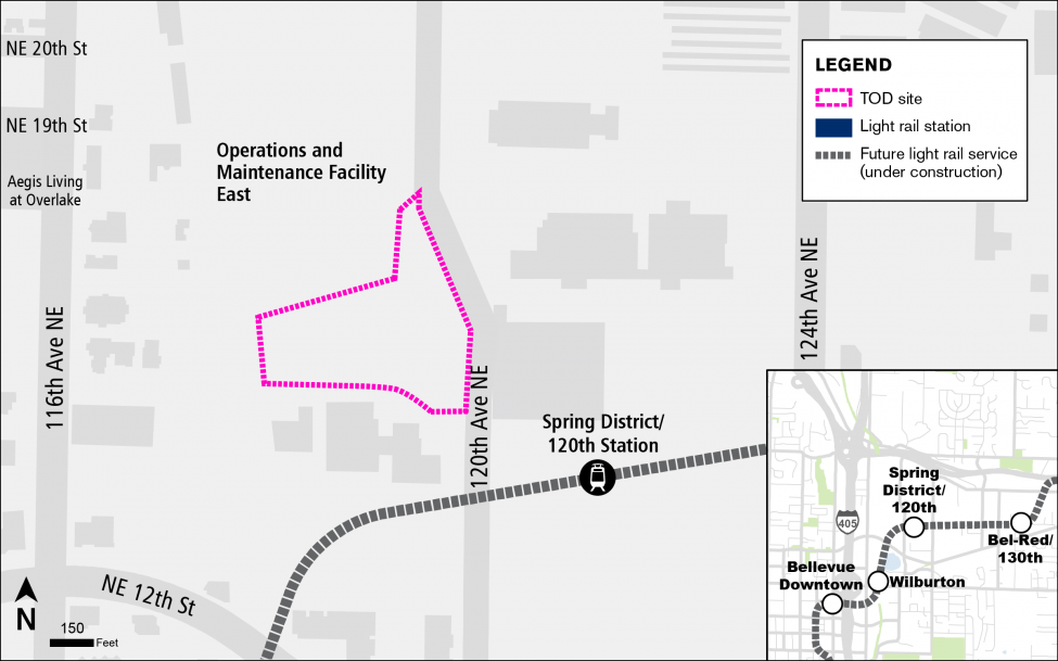 Map of the TOD area around Spring District Station