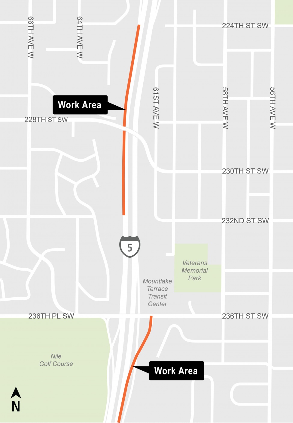 Mountlake Terrace Station Construction map