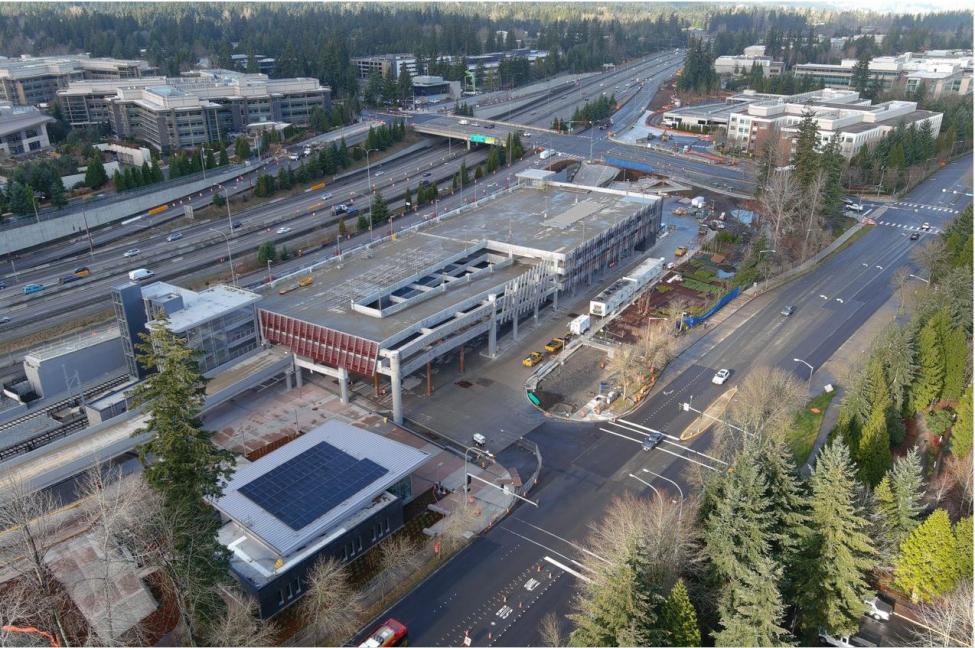 Photo of Redmond Technology Station garage construction, Downtown Redmond Link Extension