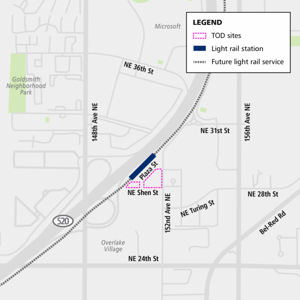 Map of Overlake Village Station Transit Oriented Development