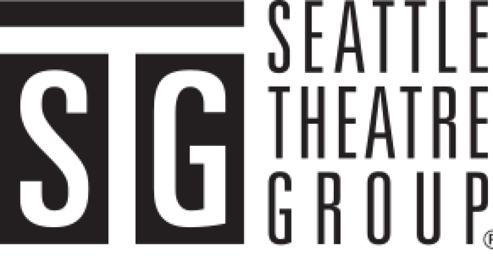 Seattle Theatre Group's logo in black and white