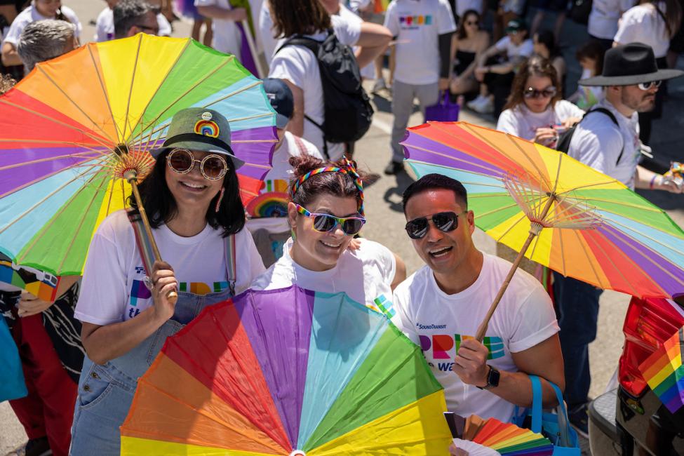 Group photo at Seattle Pride Parade