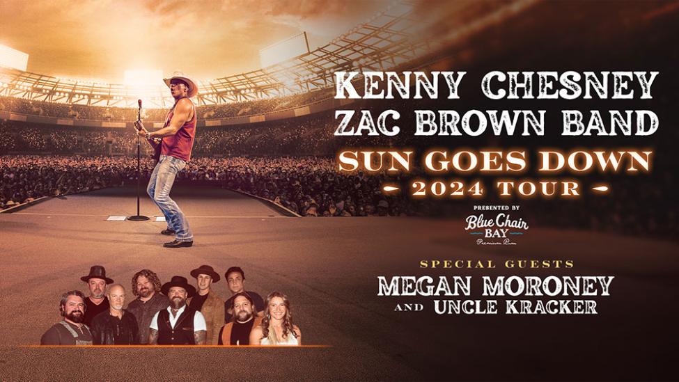 A promotional poster for Kenny Chesney and the Zach Brown Band at Lumen Field