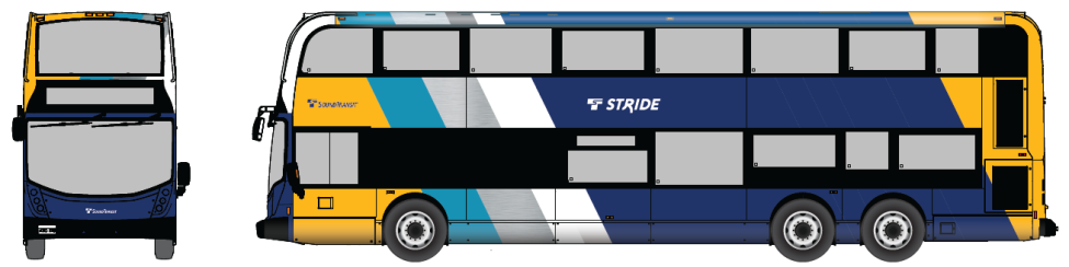 Double decker Stride buses for the S1 and S2 lines