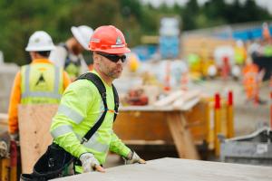 TERO graduate Richard Laffey works on the Overlake Village Station in Redmond.