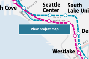 Cropped map of West Seattle and Ballard project map