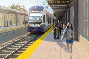 Rendering of a future Federal Way Link Extension station.