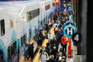 Sounder South Hero image riders exiting the train