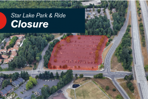 Star Lake Park and ride closure map