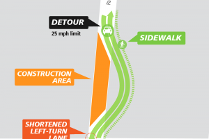 Construction map for SR99 Bypass, Federal Way Link Extension