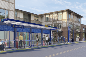 Rendering of Bothell Station, SR522/NE145th Bus Rapid Transit