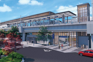 Rendering of the south entrance to the future Federal Way Link Extension Transit Center.