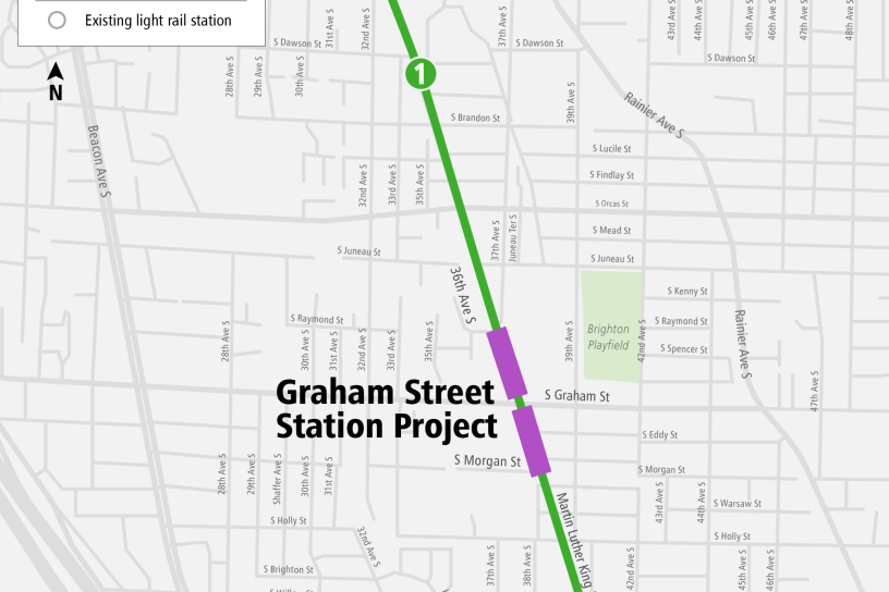 Map of station location for Graham Street Station